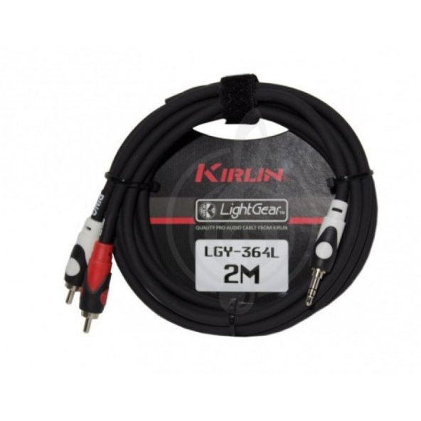 KIRLIN LGY-364L LightGear Y-Cable 2 metre 3.5MM TRS Plug - 2x RCA Plug Y-kablo (2mt)