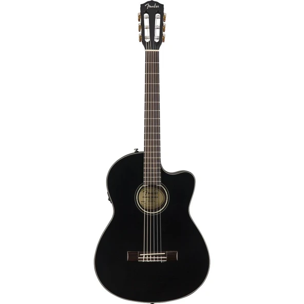 Fender CN-140SCE Nylon Thinline Black Elektro Klasik Gitar - Resim 2