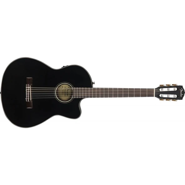 Fender CN-140SCE Nylon Thinline Black Elektro Klasik Gitar