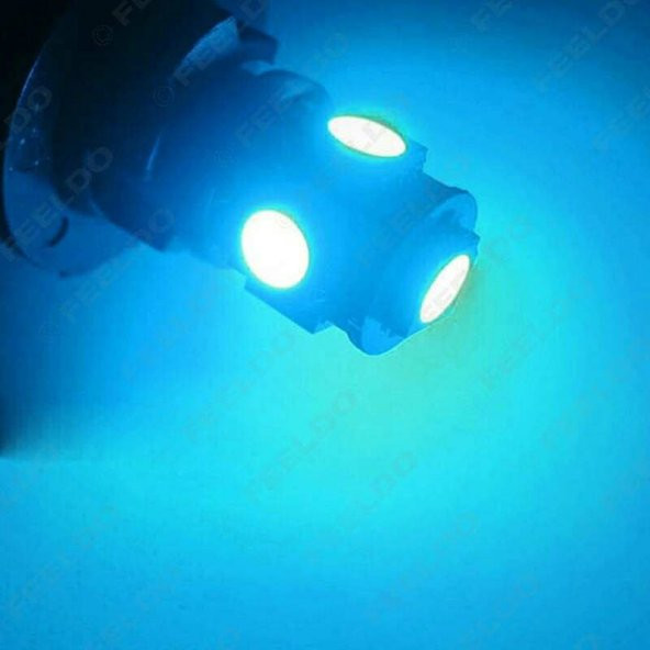 2 Adet Blue Renk T10 5 Ledli Ampül Park Ampulü Gündüz Farı T10 Plaka Bagaj İç Aydınlatma - 2