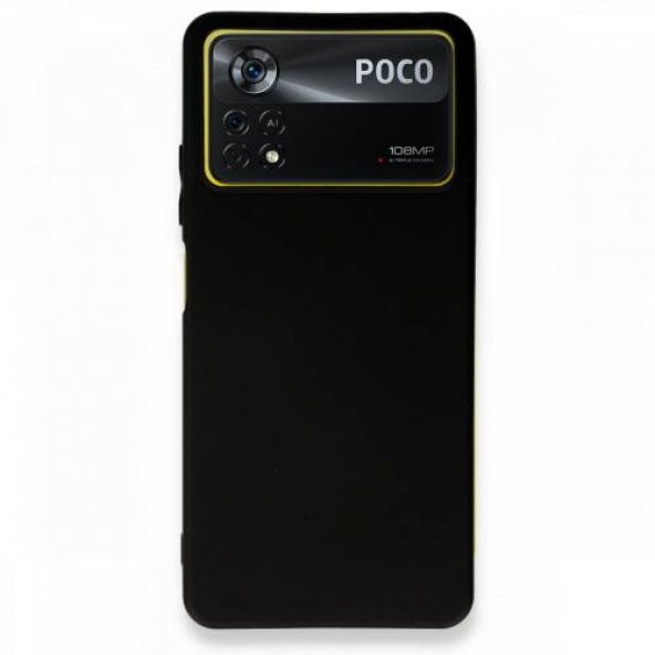Xiami Poco X4 Pro 5G Kamera Korumalı Silikon Siyah Kılıf