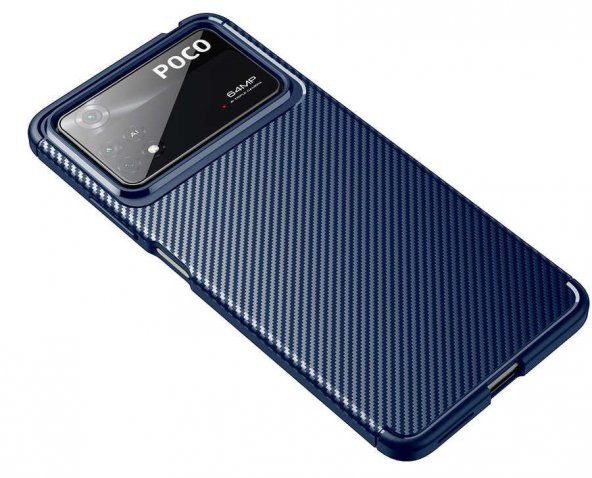 Xiaomi Poco X4 Pro 5G Kılıf Negro Karbon Desen Silikon + Temperli Kırılmaz Cam - 3