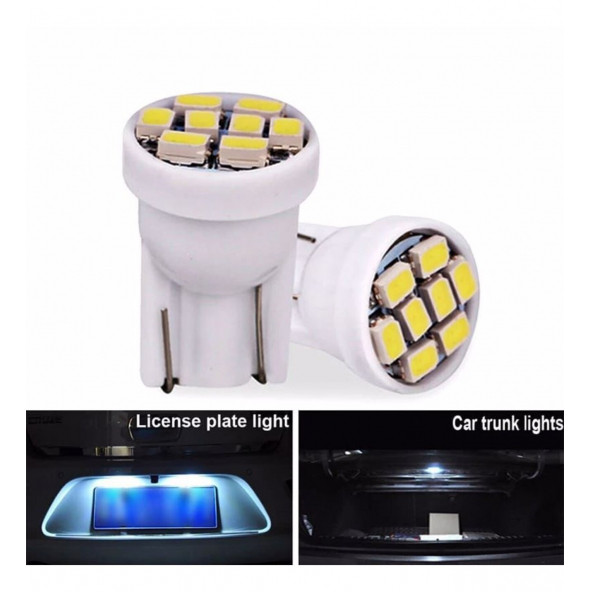 4 Adet 12v T10 Led Fariçi T10 Led Ampul Park Ampulü Beyaz Renk - 3