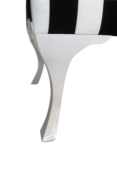 DTM HOME Siyah Beyaz Çizgili Bench Puf - Resim 3