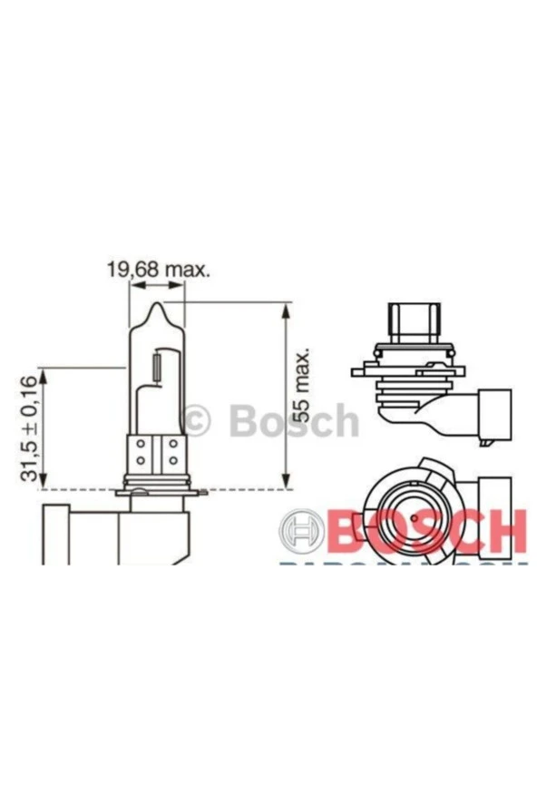 Halogen Ampul Hb4 12v 55w Plastık Soketlı Tek Flamanlı Osram 9006 1987302808