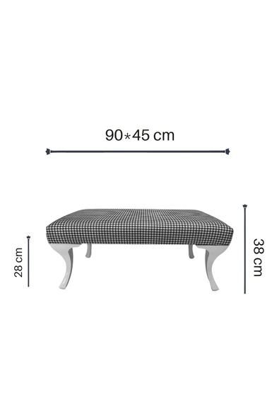 DTM HOME Kaz Ayağı Desenli Bench Puf - 4