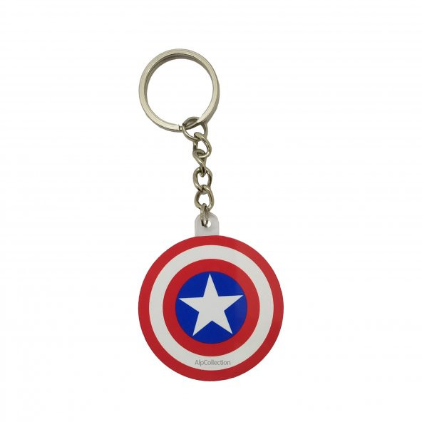 Kaptan Amerika Avengers Pleksi Üzeri Metal Plaka Anahtarlık