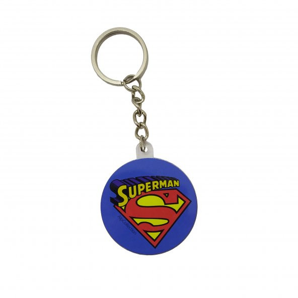 Süperman Pleksi Üzeri Metal Plaka Anahtarlık