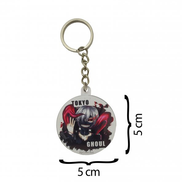 Tokyo Ghoul Anime Pleksi Üzeri Metal Plaka Anahtarlık - 2