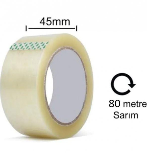 Yılca Akrilik Şeffaf 45x80 Metre 4lü 1.Sınıf Koli Bandı - 2