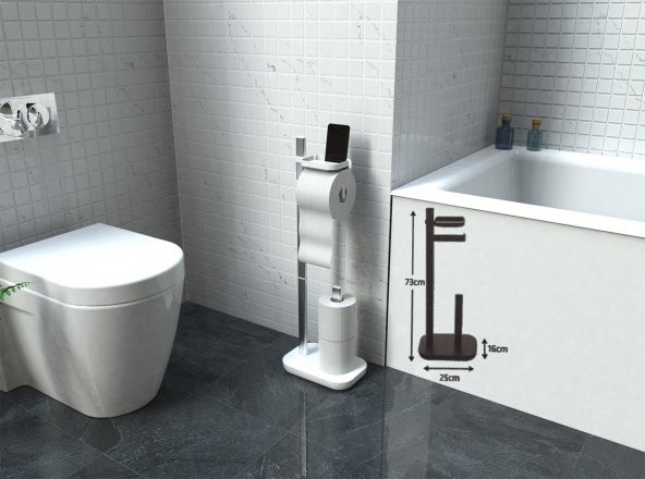 Primanova Sui Tuvalet Kağıtlık Beyaz - Resim 2