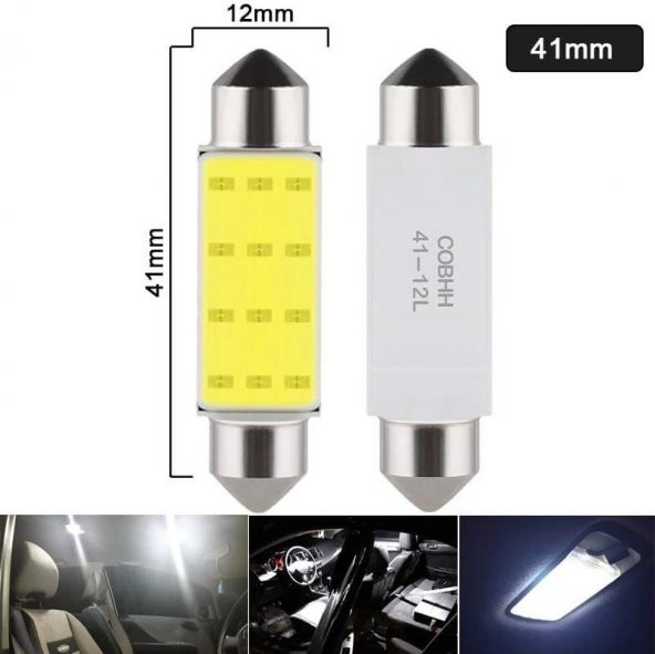 Balp Sofit LED Aydınlatma Tavan Plaka Oto Iç Aydınlatma Beyaz 41 mm 10 Adet - 2