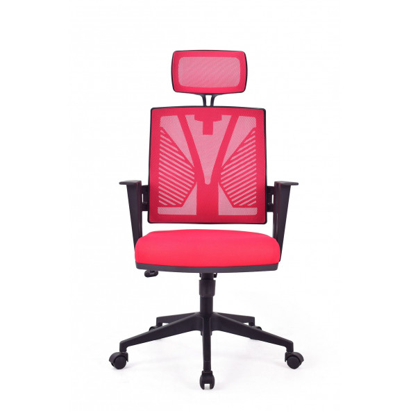 Herkese Mobilya Savona Kırmızı Fileli Pls Makam Koltuğu Ofis Koltuğu