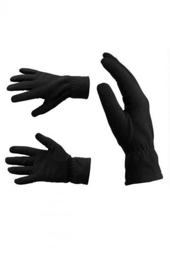 Unisex Siyah Termal Kışlık Kaliteli Polar Eldiven - 3