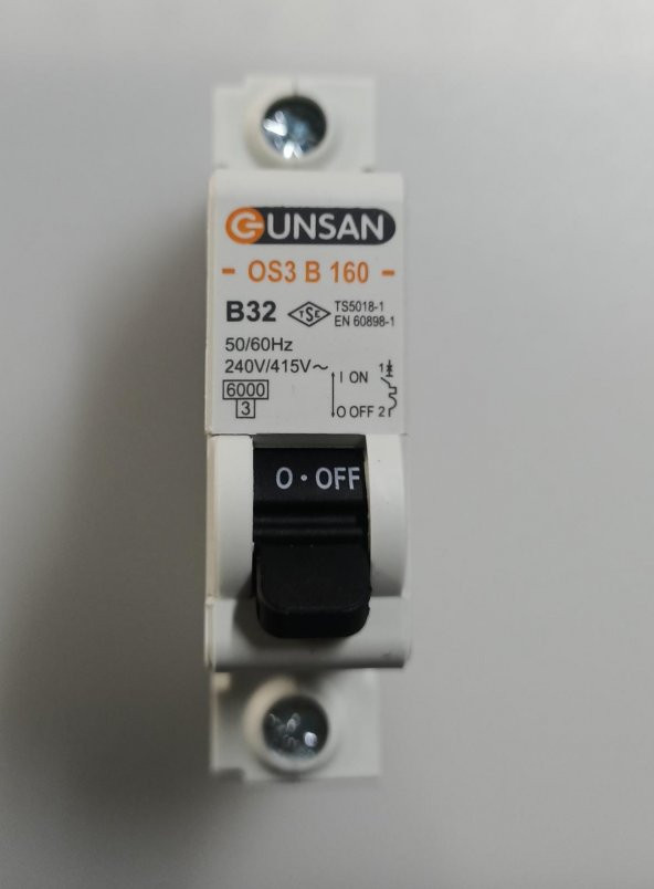 Günsan 1x32A B Serisi 6Ka Otomatik Sigorta