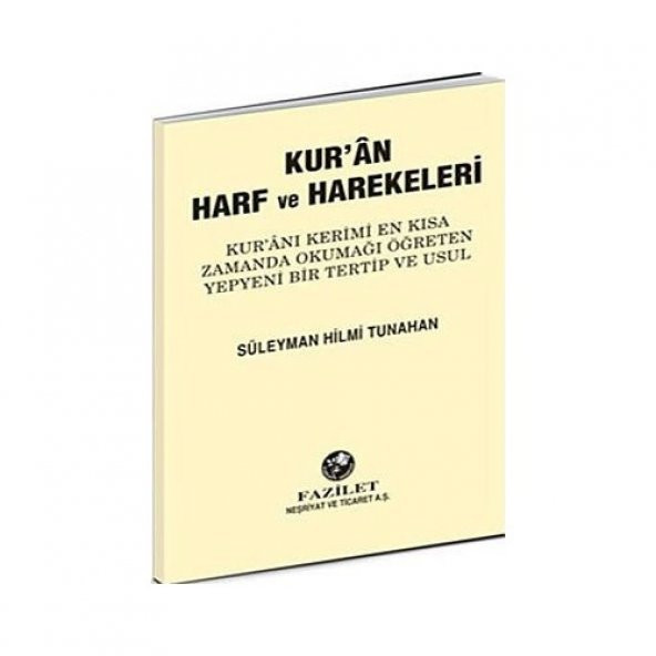 Fazilet Elif Cüz'ü Kur'an Harf Ve Harekeleri Küçük Boy (Yeni)