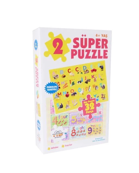 Süper Puzzle Alfabe ve Sayılar 0-6 Yaş Yayınları