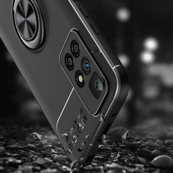 Xiaomi Redmi 10 Kılıf Silikon Ravel Yüzüklü Standlı Kamera Korumalı + Cam - 2