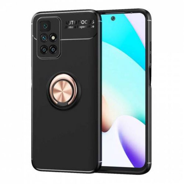 Xiaomi Redmi 10 Kılıf Silikon Ravel Yüzüklü Standlı Kamera Korumalı + Cam - 6