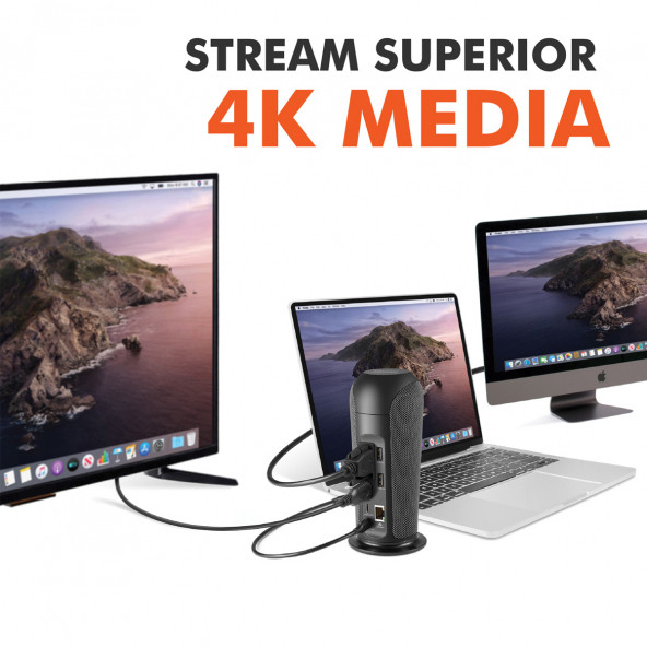 Promate AlphaHub USB Hub İstasyon + 5 Watt Bluetooth Hoparlör Type-c 87w 1gbps, Aux 3 Usb Sd/micro Sd 4k Hdmı, Vga - 2