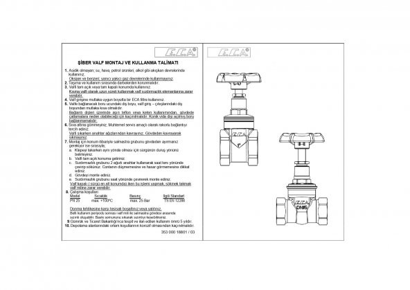 Eca 2 inç " Şiber Valf Vana 601003024 - 2