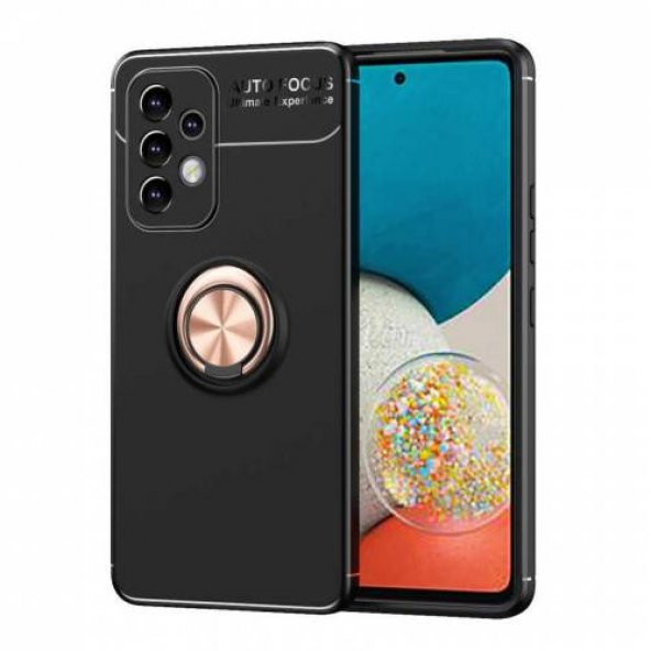 Smody Samsung Galaxy A53 Kılıf Silikon Ravel Yüzüklü Standlı Kamera Korumalı + Cam - Resim 5