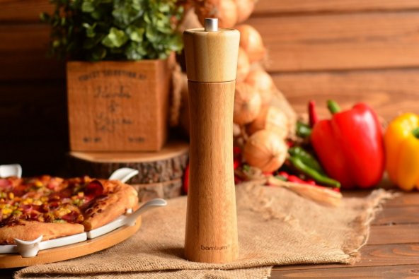 Bambum BKPA02 Paprika Bambu Tuz Karabiber Öğütücü Değirmeni Orta - 2