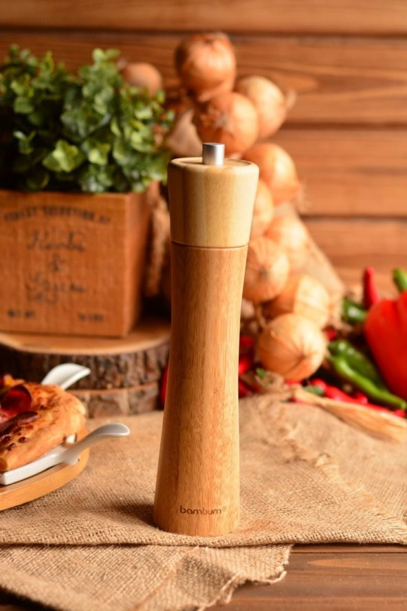Bambum BKPA02 Paprika Bambu Tuz Karabiber Öğütücü Değirmeni Orta - 3