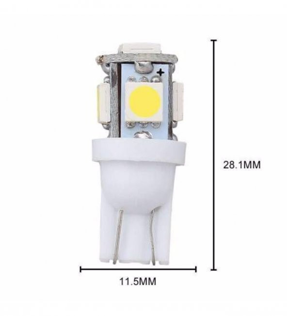 Kırmızı Renk 2 Adet T10 Led Ampül Park Ampulü Gündüz Farı T10 Plaka Bagaj İç Aydınlatma seri111 - 3