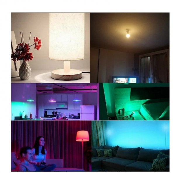 Renk Değiştiren Uzaktan Kumandalı Gece Lambası 16 Renk Devamlı Beyaz Işık Özellik + Duy Hediyeli - 4