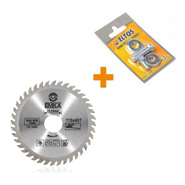 Daire Testere Ahşap Kesme Testeresi 115 mm 40 Diş + Matkap Aparat