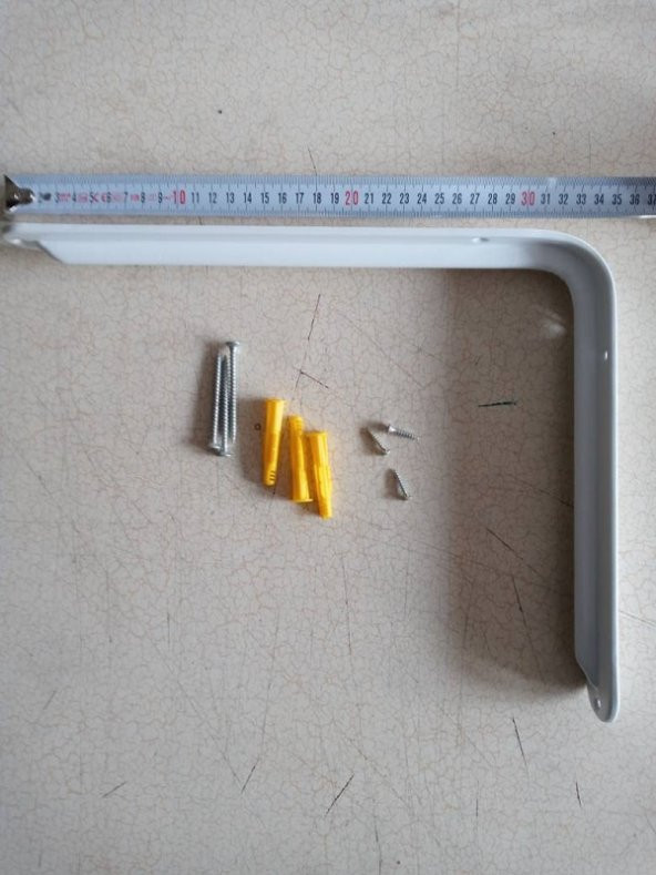 260x340 mm Beyaz Raf Altı - Destek 4 Adet + Dübel Vida