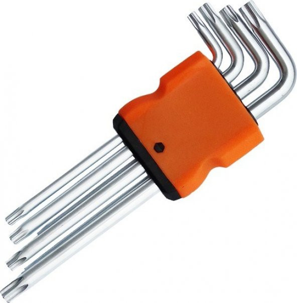Yıldız Alyan Anahtar Takımı Tork Anahtarı Delikli Set Kısa 9lu Torx Tork Yıldız Alyan Set - 2