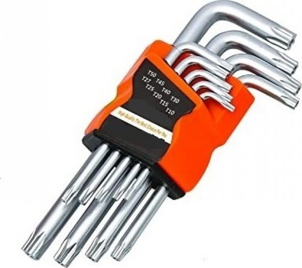 Yıldız Alyan Anahtar Takımı Tork Anahtarı Delikli Set Kısa 9lu Torx Tork Yıldız Alyan Set - 4