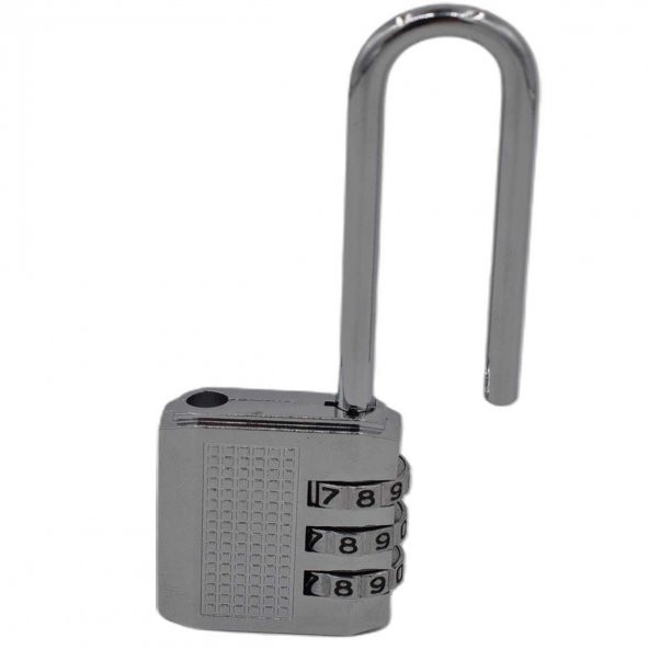 Şifreli Asma Kilit 38mm Uzun Dolap Çekmece Çanta Kilidi Asker Okul Kilit Gümüş Renk 9.5 Cm Uzunluk - 2
