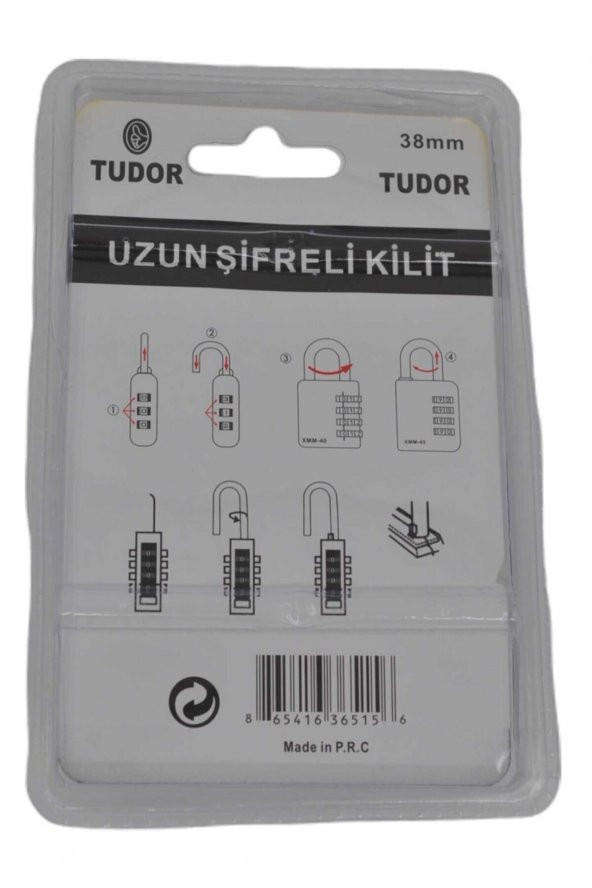 Şifreli Asma Kilit 38mm Uzun Dolap Çekmece Çanta Kilidi Asker Okul Kilit Gümüş Renk 9.5 Cm Uzunluk - 3
