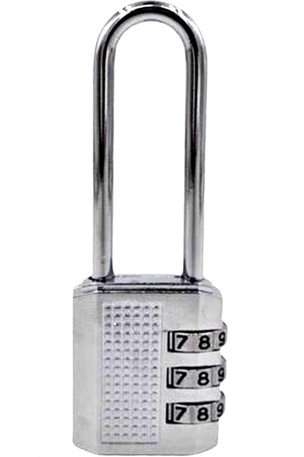 Şifreli Asma Kilit 38mm Uzun Dolap Çekmece Çanta Kilidi Asker Okul Kilit Gümüş Renk 9.5 Cm Uzunluk - 5