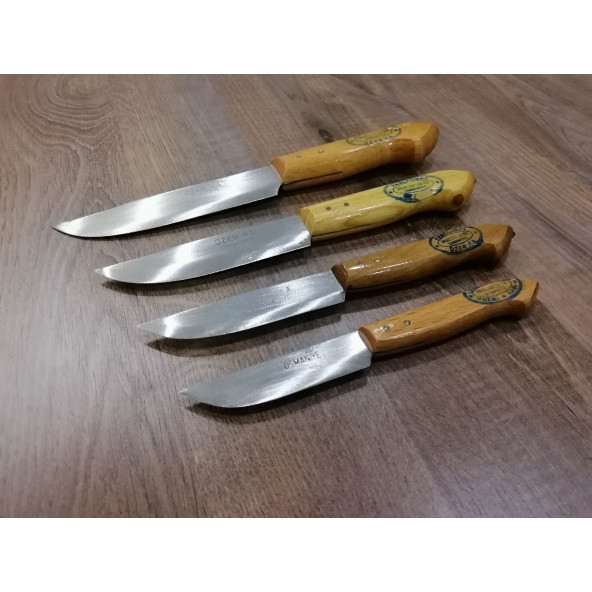 AHŞAP SAPLI MUTFAK KESİM BIÇAĞI 4 ADET - 4