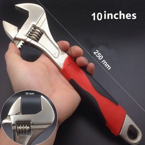 Kurbağacık Anahtar No 10 - 250 Mm Çak Amaçlı Anahtar İngiliz Anahtar ANAHTAR BOYU 25 CM - 2