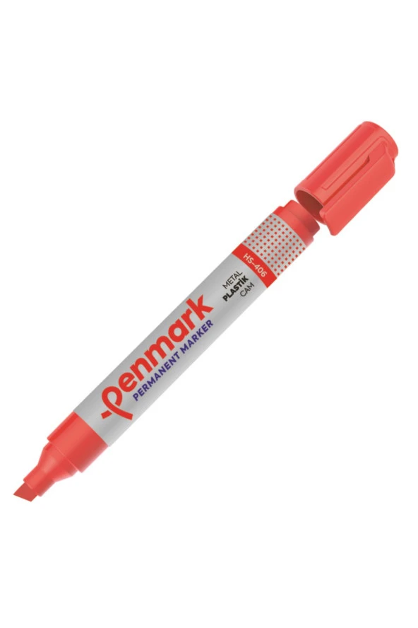 Penmark Permanent Markör Koli Kalemi Kesik Uçlu Kırmızı Koli Kalemi (12 Li Paket)