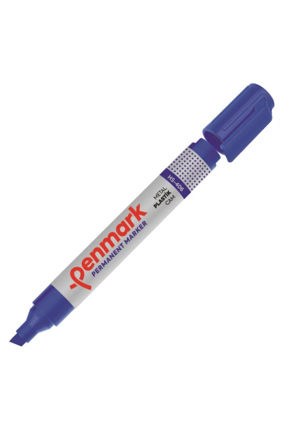 Penmark Permanent Markör Koli Kalemi Kesik Uçlu Mavi Koli Kalemi (12 Li Paket)
