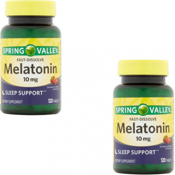 2 adet - Spring Valley 10 Mg Melatonin 240 Tablet - Uyku Sorunu yaşayanlar için