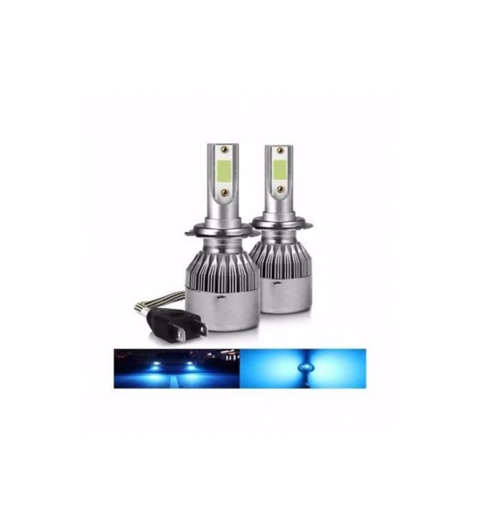 Yeni Seri C6 Tip Buz Mavisi H7 Led Xenon, Far Ampülü 4400lm, 10000k Zenon Seti
