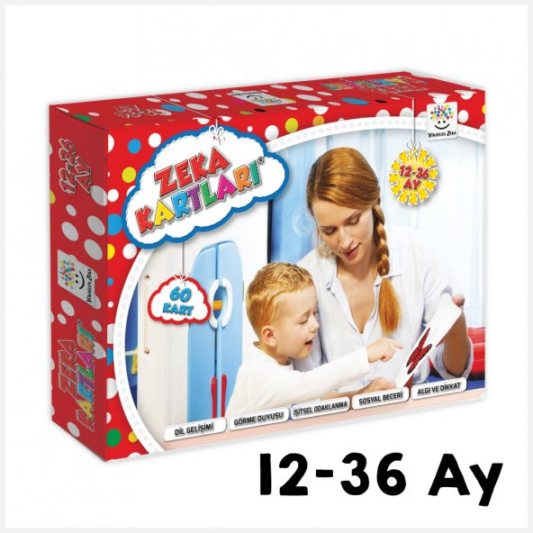 Yükselen Zeka 12-36 Ay Bebek Zeka Kartları (Dil Gelişimi, İşitsel Dikkat, Sosyal Beceri, Görme Duyusu)