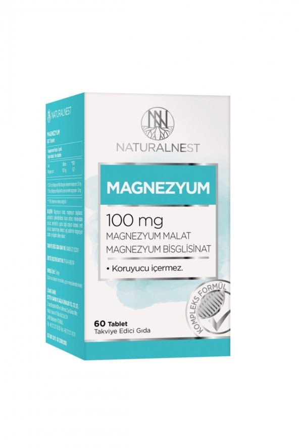 Natural Nest Magnezyum 100 mg 60 Tablet