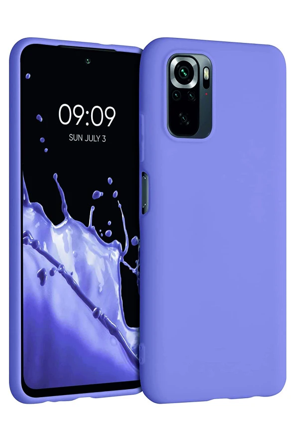 Xiaomi Redmi Note 10 Lila Silikon Rubber Kılıf Arka Kapak