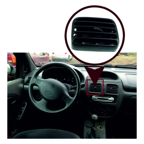 Renault Clio 2 Kalorifer Havalandırma Difizörü Siyah Orta Sol 7702258279 - 4