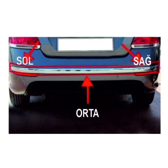 Fiat Linea Arka Tampon Çıtası Krom Sağ 735548293 - 4