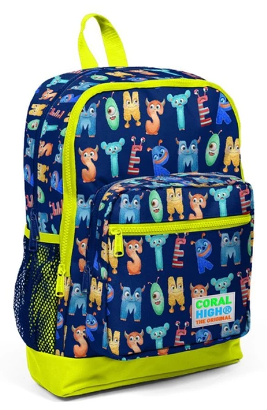 Coral High Sevimli Harfler Baskılı Erkek Çocuk İlkokul Çantası ve Beslenme Seti - Resim 2