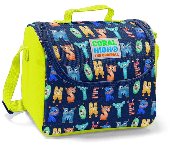 Coral High Sevimli Harfler Baskılı Erkek Çocuk İlkokul Çantası ve Beslenme Seti - Resim 3